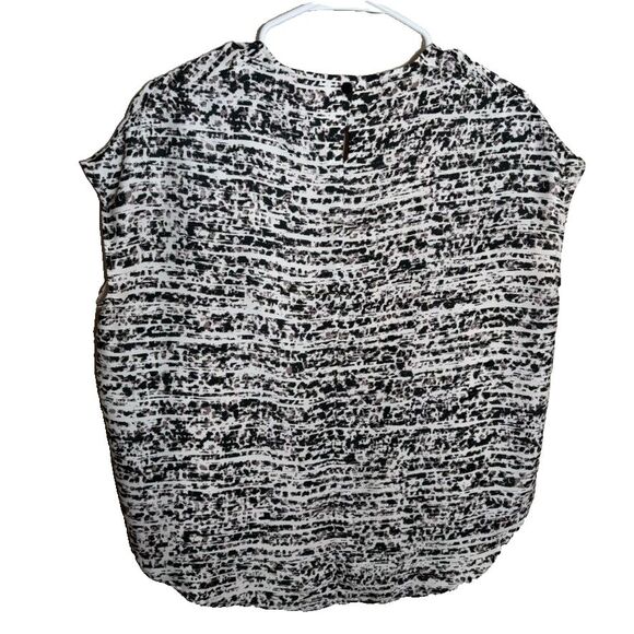 MM Lafleur Blouse Women's XS Printed Lined Short Sleeve Career Shirt Top - Picture 2 of 10